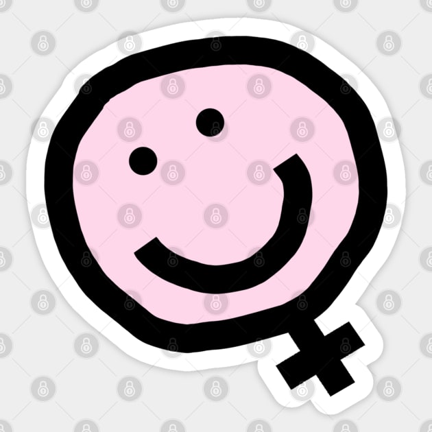 Minimal Feminism Female Smile Sticker by ellenhenryart